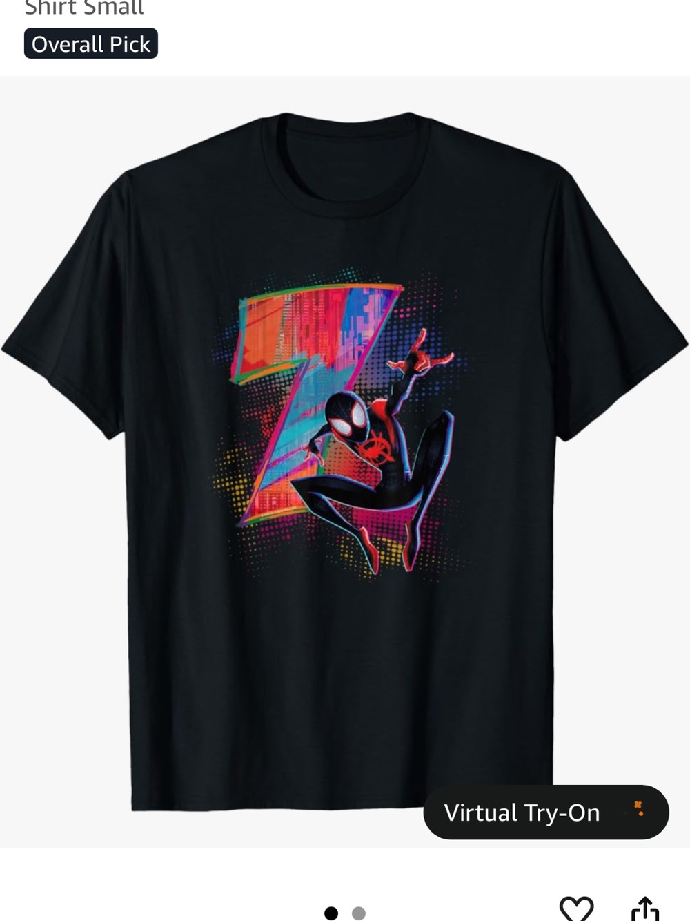 Black Spider-Man Miles Morales Graphic Tee